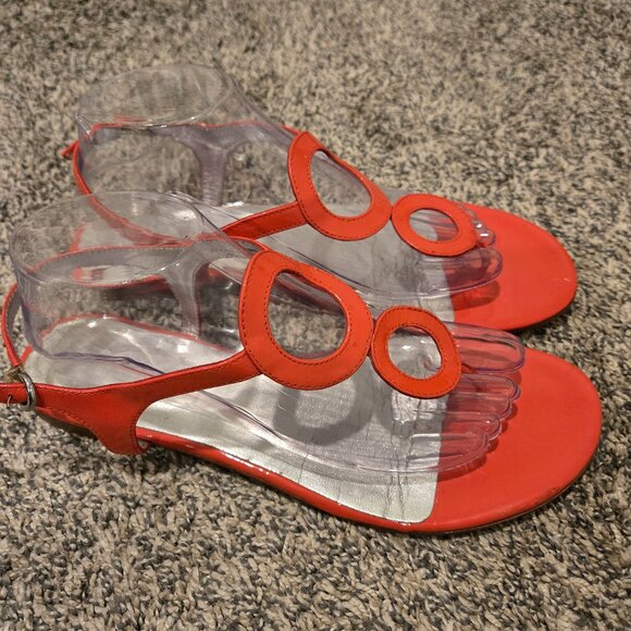 Boden Orange Patent Leather Thong Sandals 41/9.5 - Picture 1 of 9